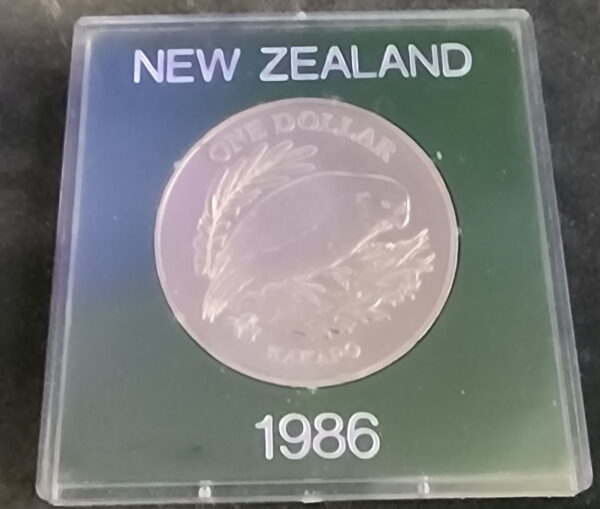 proof dollar Kakapo 1986