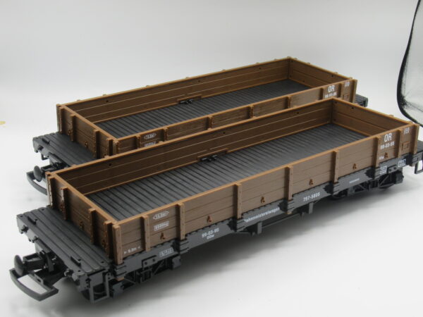 Wagons 757-5805 Secondhand NQD G Scale Low sided wagon – 2 pack